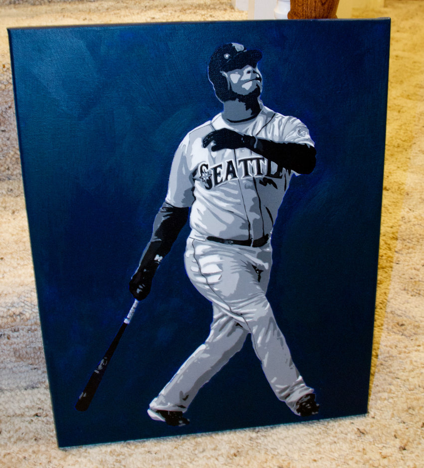 851x939 Ken Griffey Jr. By Bursebot - Ken Griffey Jr Painting