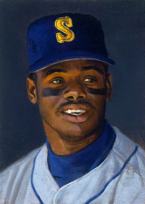 500x702 Study Of Ken Griffey, Jr., 1990 Graig Kreindler - Ken Griffey Jr Painting