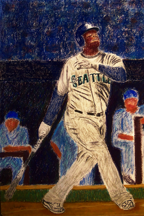 469x700 The Kid Feat Ken Griffey Jr Painting By D Rogale - Ken Griffey Jr Painting