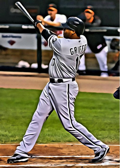 500x700 Ken Griffey Jr Painting Greeting Card For Sale By Florian Rodarte - Ken Griffey Jr Painting