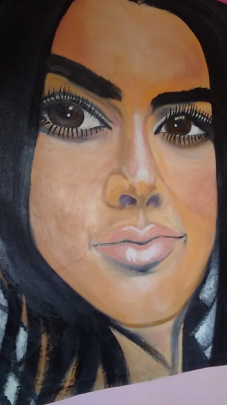 768x1365 Kendall Jenner Oil Painting 250k - Kendall Jenner Painting