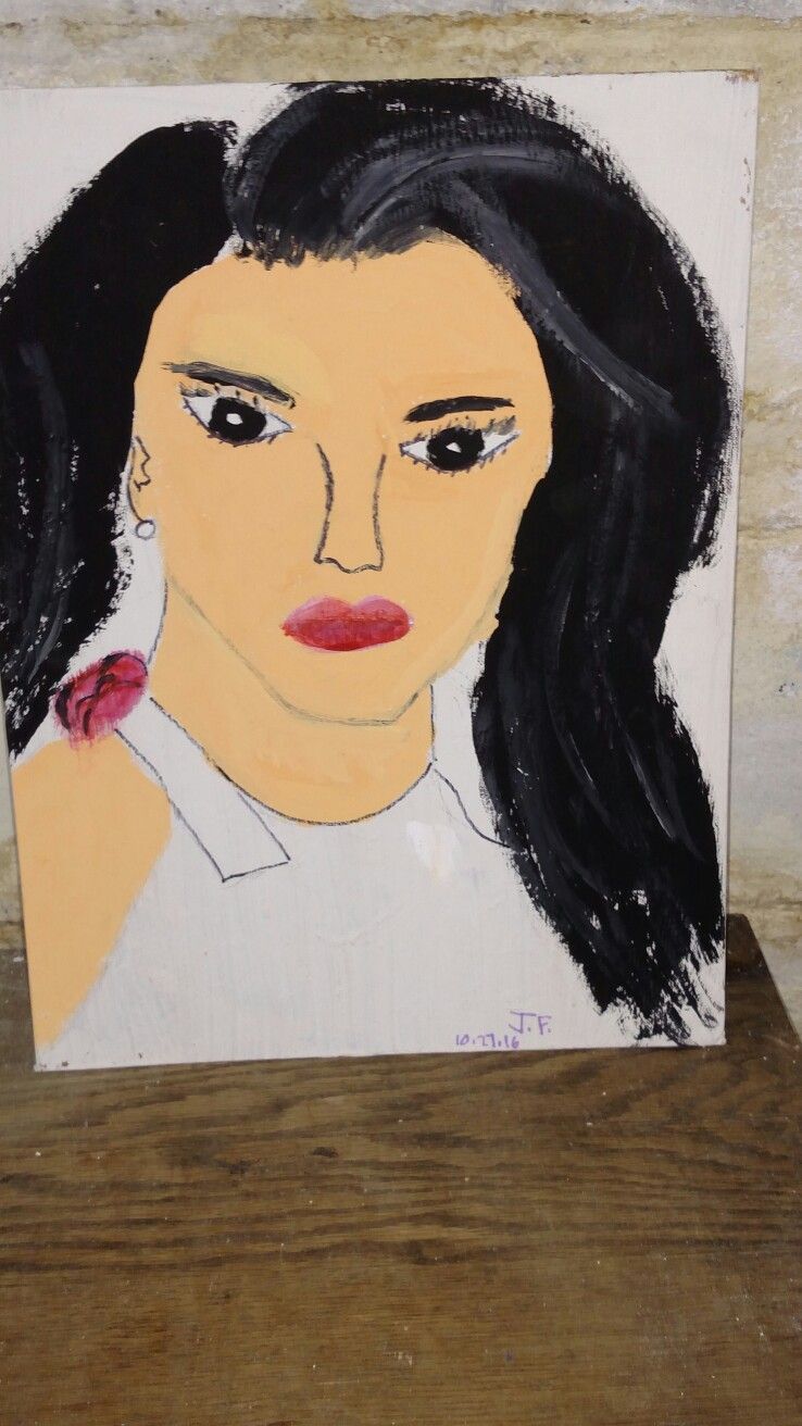 738x1312 Kendall Jenner Painting Acrylics Jason's Artwork - Kendall Jenner Painting