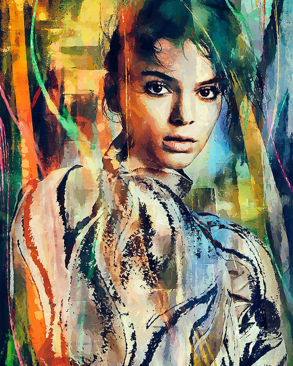 599x749 Kendall Jenner Poster By Sampad Art - Kendall Jenner Painting