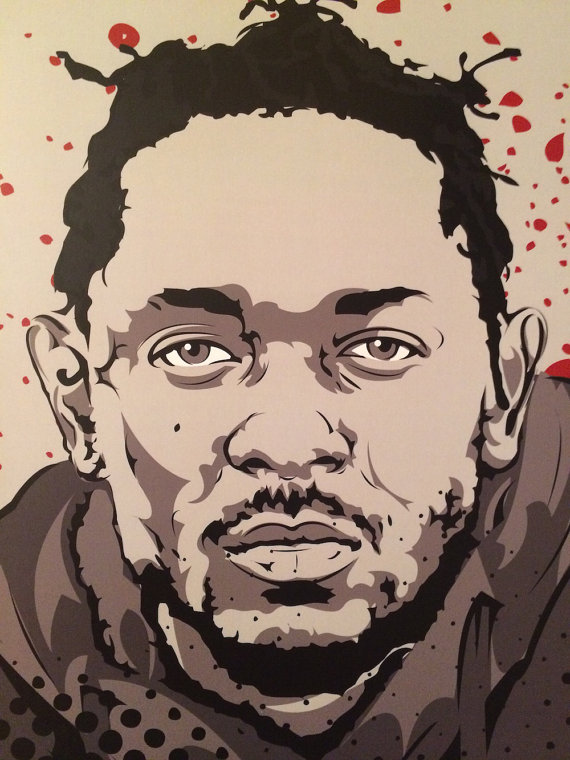 570x760 Kendrick Lamar Digital Art Print - Kendrick Lamar Painting
