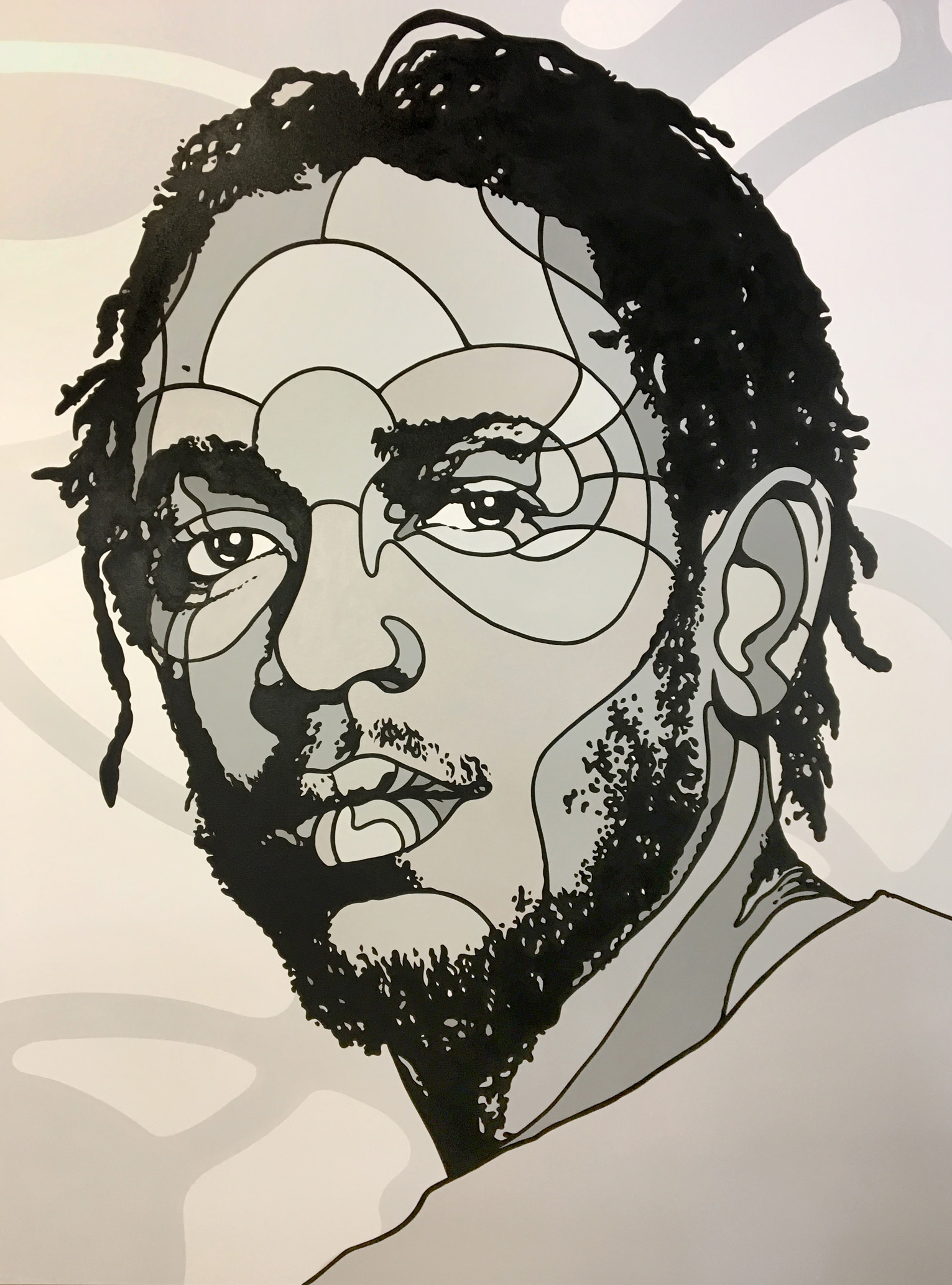 1531x2065 Spray Painting Sullivan Goss - Kendrick Lamar Painting