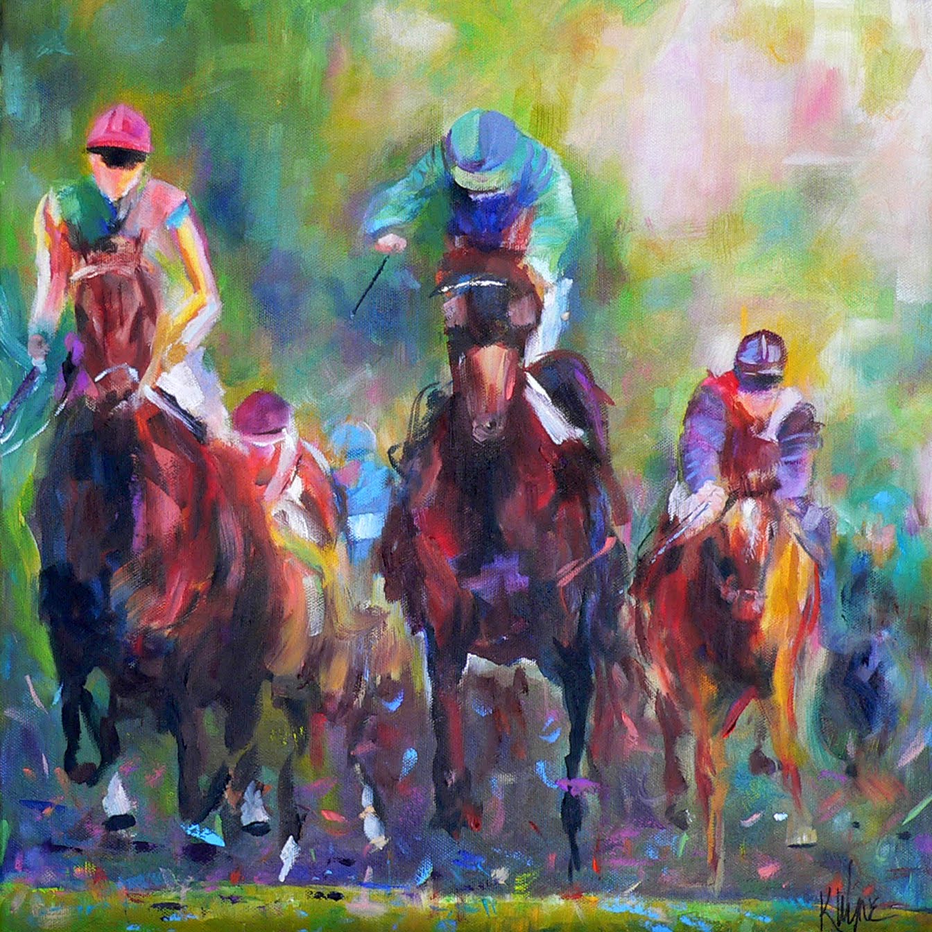 1344x1344 Kay Wyne Fine Art Blog Finish Line .it's Derby Day! - Kentucky Derby Painting