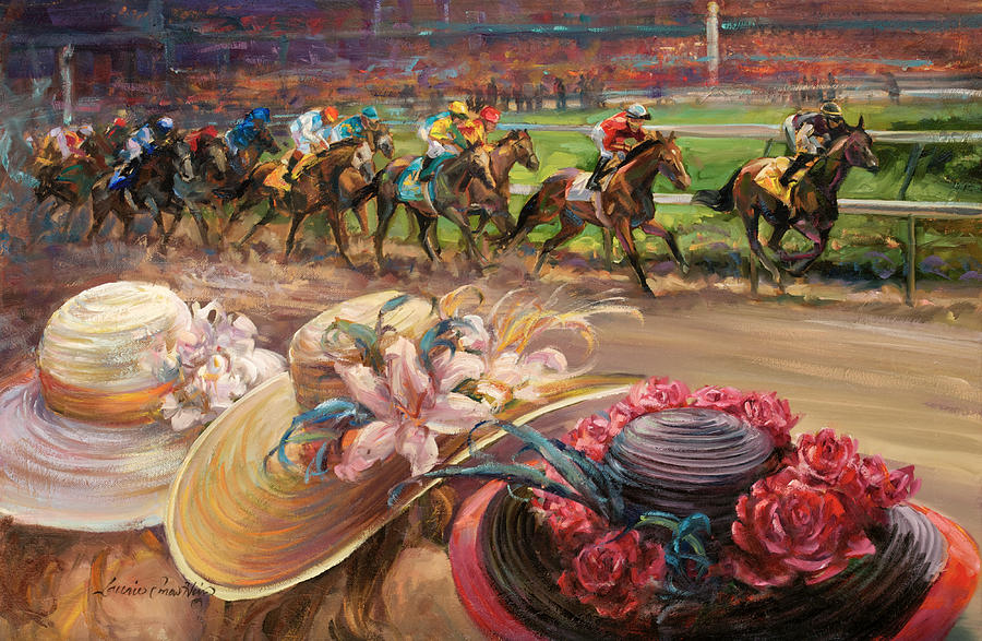 900x587 Kentucy Derby Ladies Painting By Laurie Snow Hein - Kentucky Derby Painting