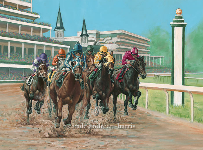 700x517 Woodford Reserve Kentucky Derby Painting Revealed Carole Andreen - Kentucky Derby Painting