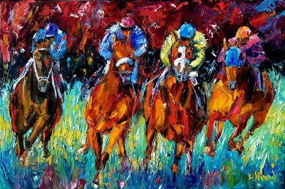 400x266 Debra Hurd Original Paintings And Jazz Art Horse Race Kentucky - Kentucky Derby Painting