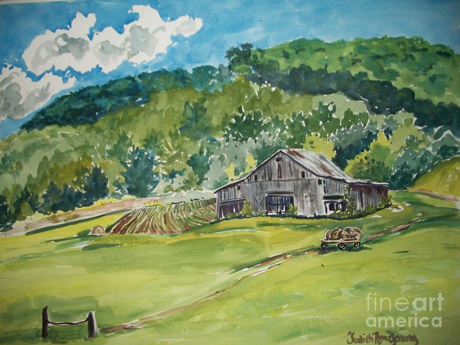 900x675 Old Kentucky Barn Painting By Judith Young - Kentucky Painting