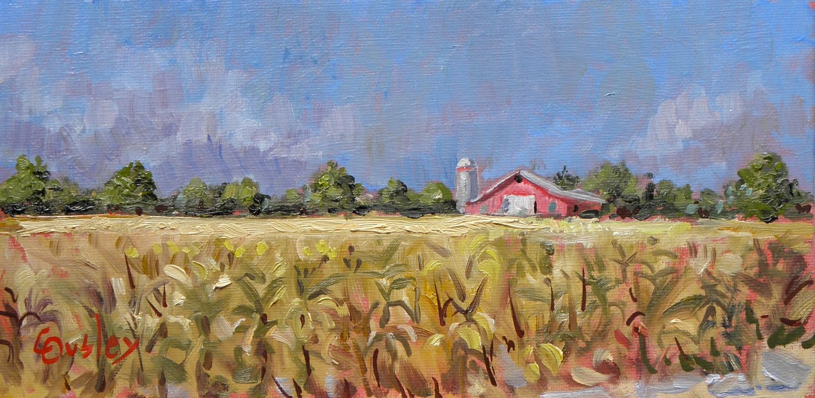 1600x782 A Painting On Some Days Kentucky Cornfield And Sketch Book Page - Kentucky Painting