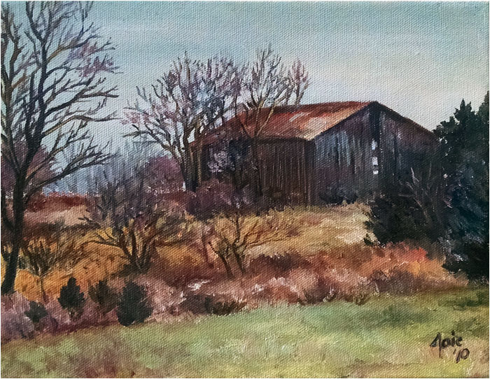 700x542 Art De Joie Rural Landscape Oil Painting, Old Kentucky Barn - Kentucky Painting