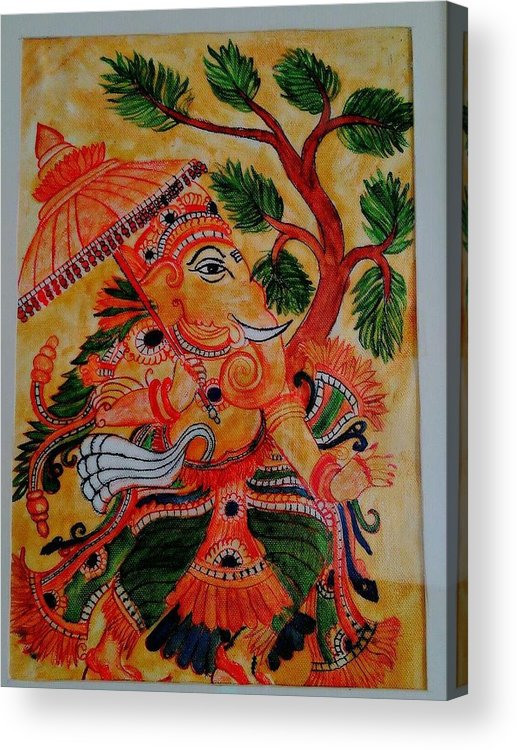 517x750 Kerala Mural Painting Acrylic Print By Sandra Prabhash - Kerala Mural Painting