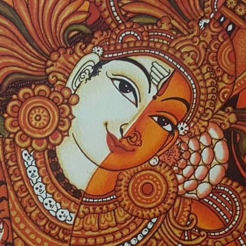 500x500 Ardhaniswara ( Kerala Mural Style) By Babeesh Anela Kerala - Kerala Mural Painting