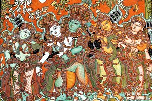 300x200 Kerala Mural Paintings Fine Art America - Kerala Mural Painting Sale