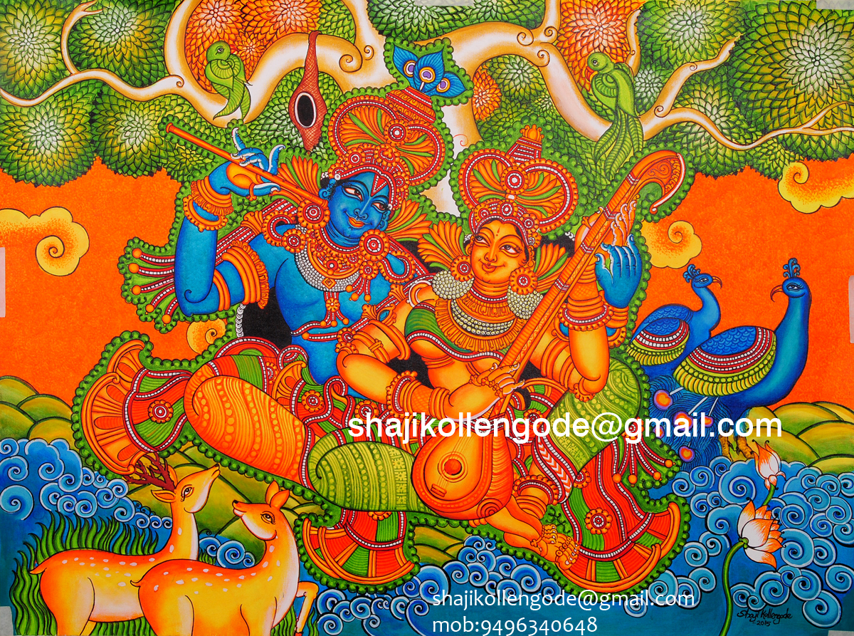 1200x893 Radha Madhavam Mural Painting On Sale Mural Painting Done By - Kerala Mural Painting Sale