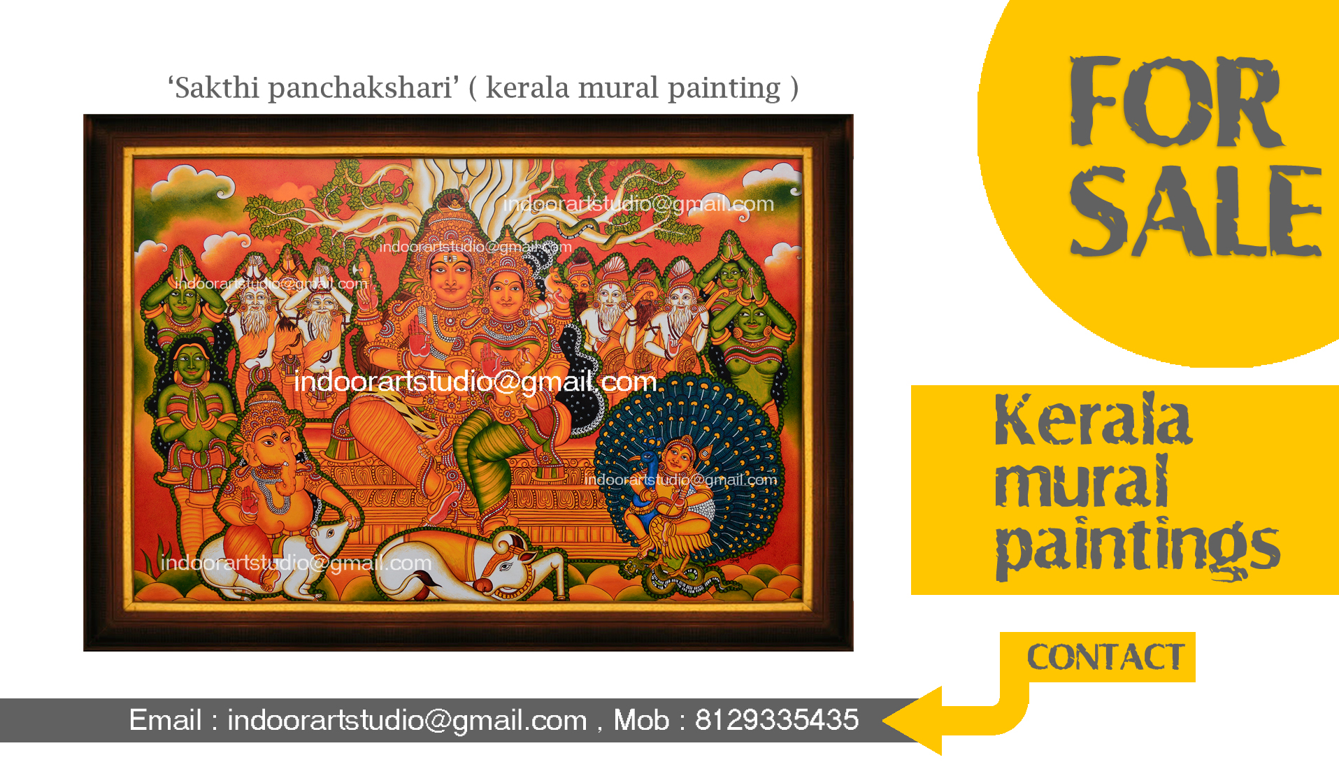 1915x1100 Traditional Kerala Mural Paintings On Sale Indoor Art Studio - Kerala Mural Painting Sale