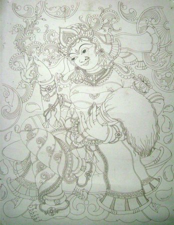 348x450 Indian Painting Styles Kerala Mural Painting Indusladies - Kerala Mural Painting Sketches
