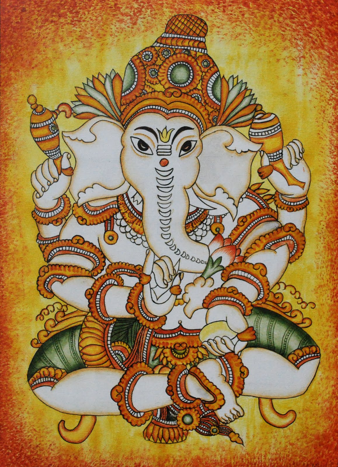 1158x1600 My Blue Room Kerala Mural Painting! - Kerala Mural Painting Sketches