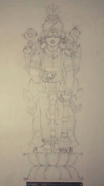 360x640 Sriman Narayana - Kerala Mural Painting Sketches