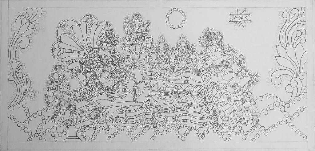 Easy Kerala Mural Painting Outline Sketches - Blog Wall Decor