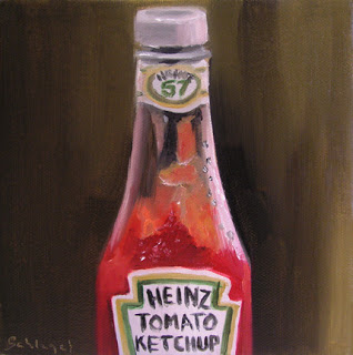 318x320 Painting Each Day Heinz 57 Varieties Tomato Ketchup In Glass Ii - Ketchup Painting
