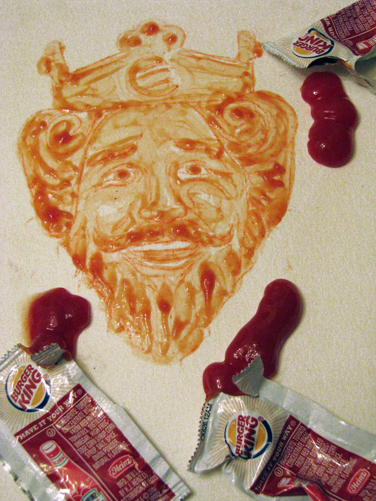 768x1024 Burger King Ketchup Painting I Had Way Too Many Burger - Ketchup Painting