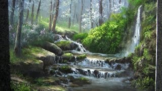 320x180 Oil Painting Waterfall Landscape - Kevin Hill Oil Painting