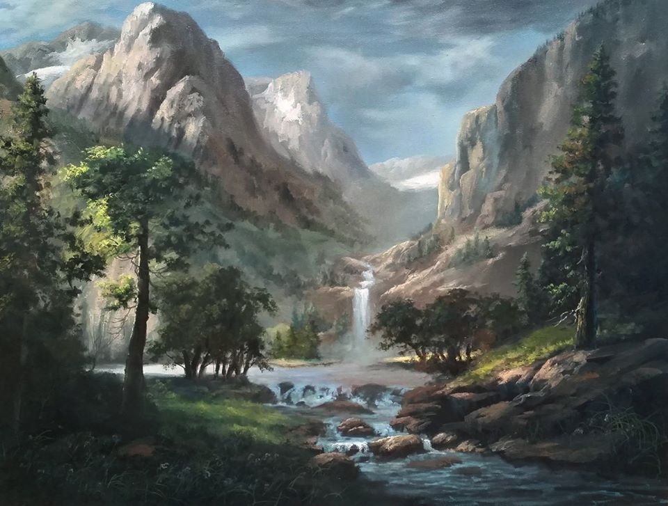 960x727 Sunlit Mountain Pass Oil Painting By Kevin Hill Watch Short Oil - Kevin Hill Oil Painting