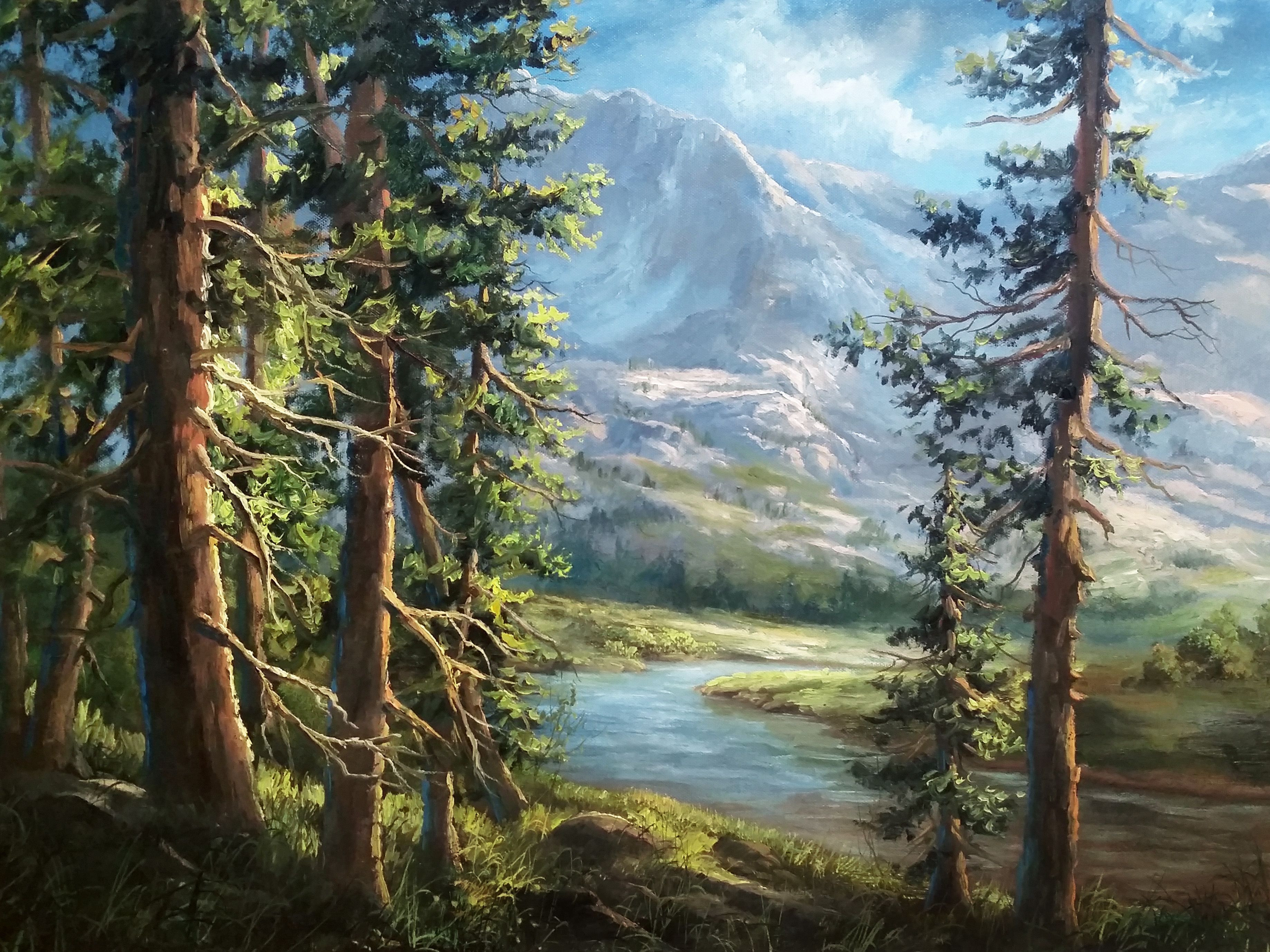 3675x2757 Oil Painting Tutorials Beautiful The Hidden Mountain Oil Painting - Kevin Hill Painting