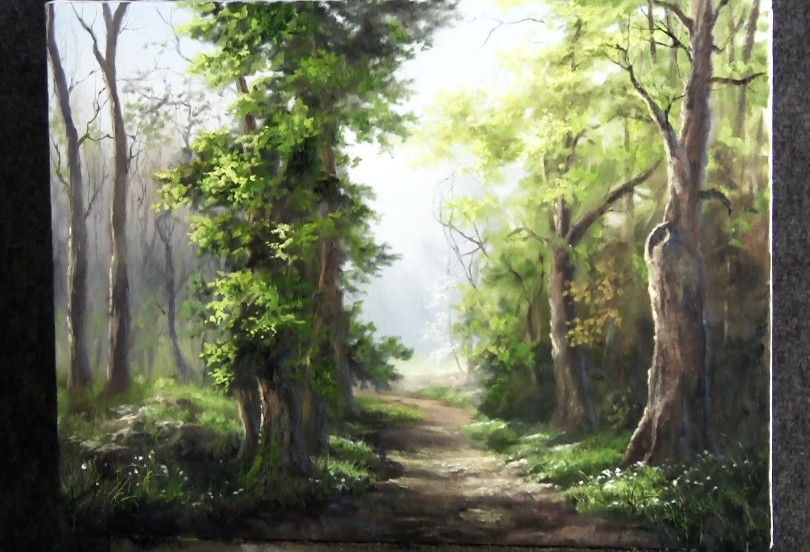 1585x1080 Oil Painting Walk In The Forest - Kevin Oil Painting