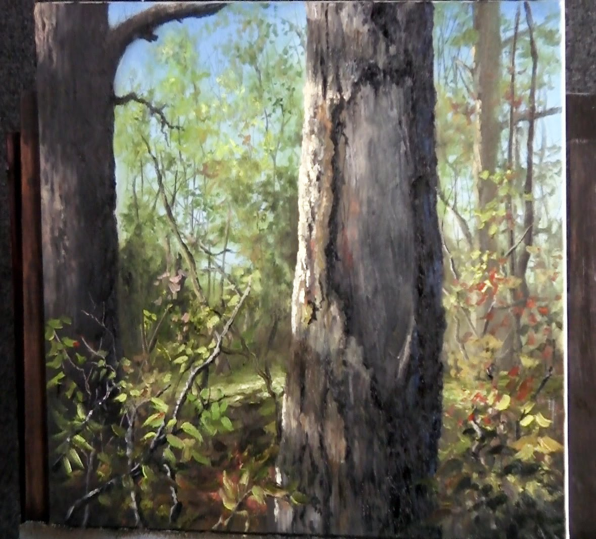 1179x1066 Oil Painting Tree Trunks Paint With Kevin Hill - Kevin Painting