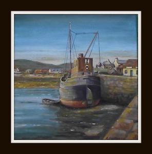 296x300 Clyde Puffer Ardfern Original Marine Oil Painting By Kevin - Kevin Painting