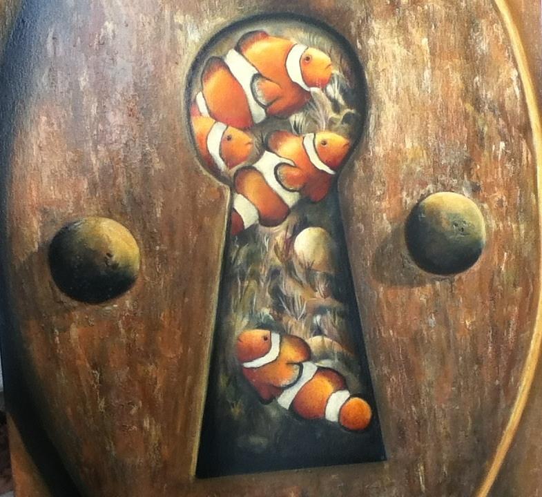 785x720 Keyhole To The Ocean Painting By Teesha Preece - Keyhole Painting
