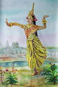 200x300 Cambodia Paintings - Khmer Apsara Painting