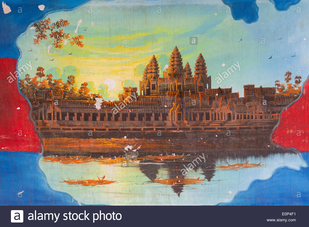 1300x956 Khmer Painting Of Angkor Wat - Khmer Art Painting