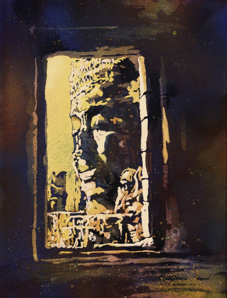 770x1012 Saatchi Art Fine Art Watercolor Khmeruddhist Temple - Khmer Art Painting