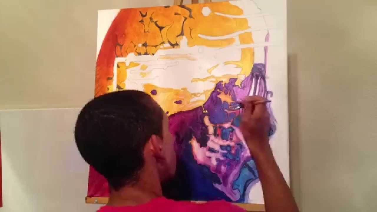 1280x720 Kid Cudi Album Cover Time Lapse Painting - Kid Cudi Painting