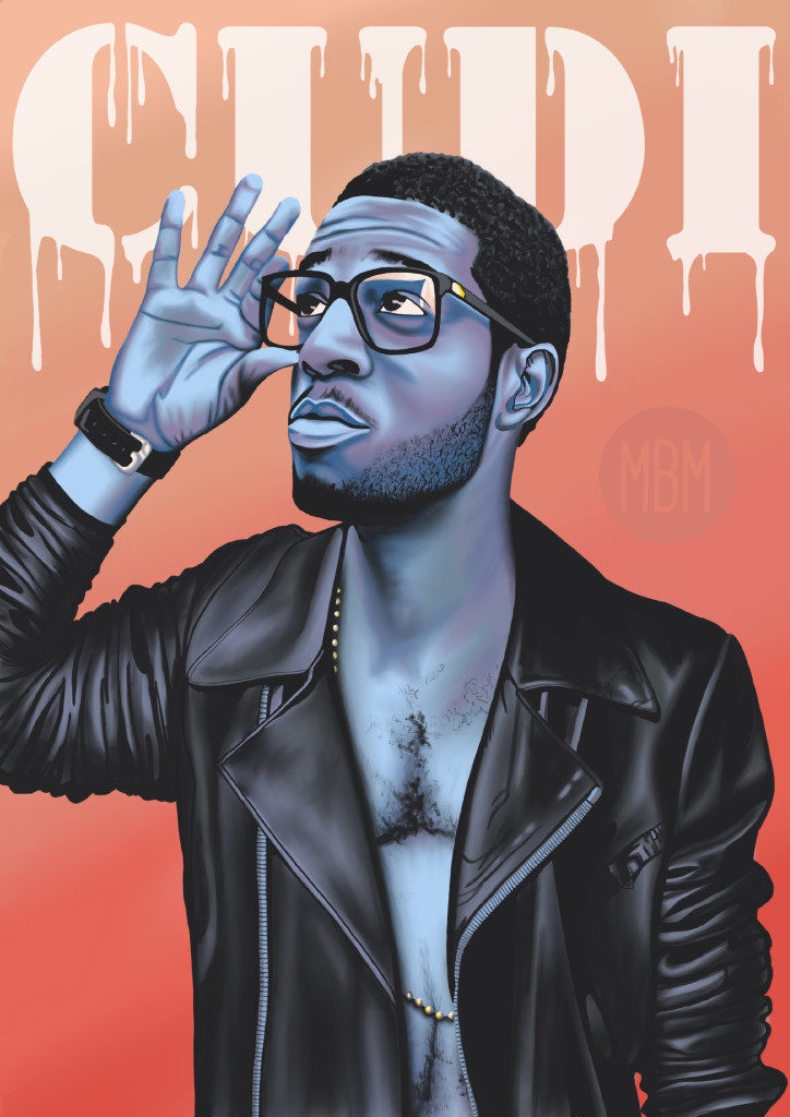 724x1024 Kid Cudi Digital Painting Art Illustration Mr. Birthmark - Kid Cudi Painting