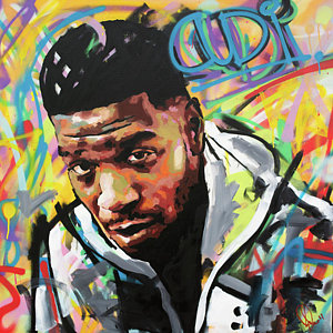 300x300 Kid Cudi Painting By Richard Day - Kid Cudi Painting