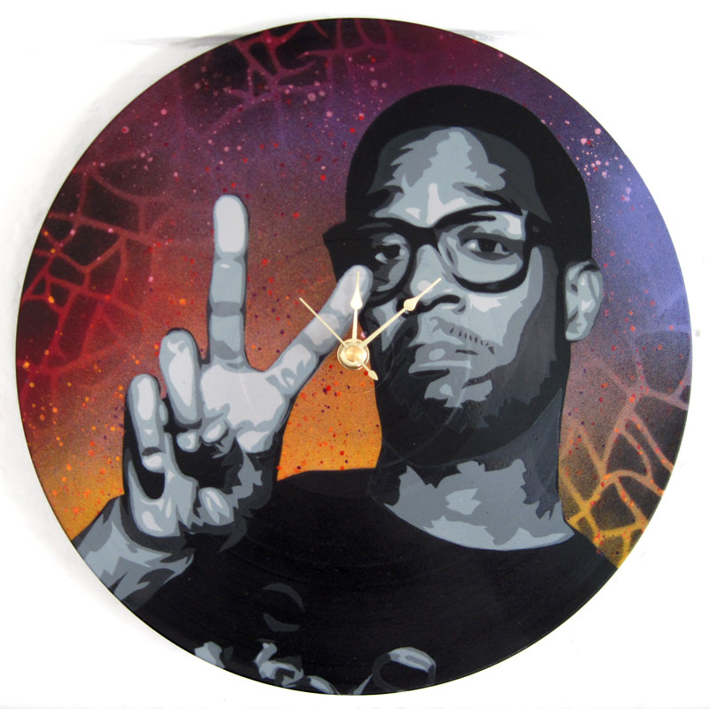 800x798 Kid Cudi Vinyl Clock Original Painting On 12 Vinyl - Kid Cudi Painting