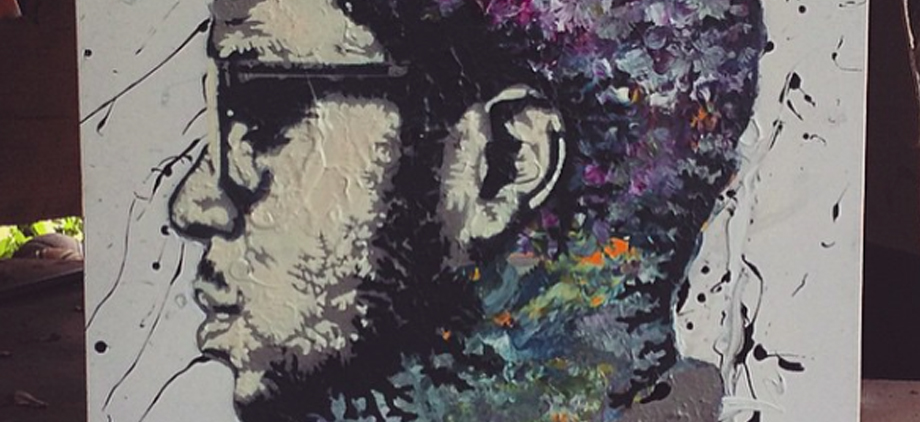920x422 Tyler Powers' Splatter Painted Kid Cudi And Drake Sketches, Double - Kid Cudi Painting