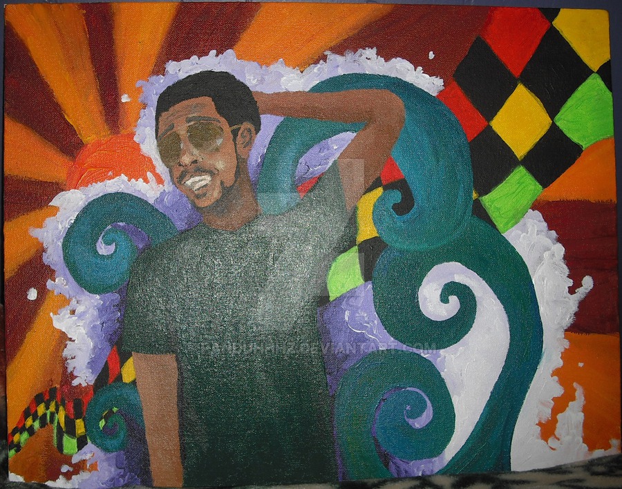 900x708 Kid Cudi Painting By Panduhhhz - Kid Cudi Painting