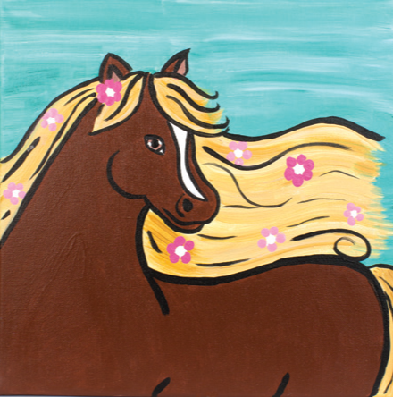 440x444 Art Ventures For Kids Canvas Painting Parties - Kids Horse Painting