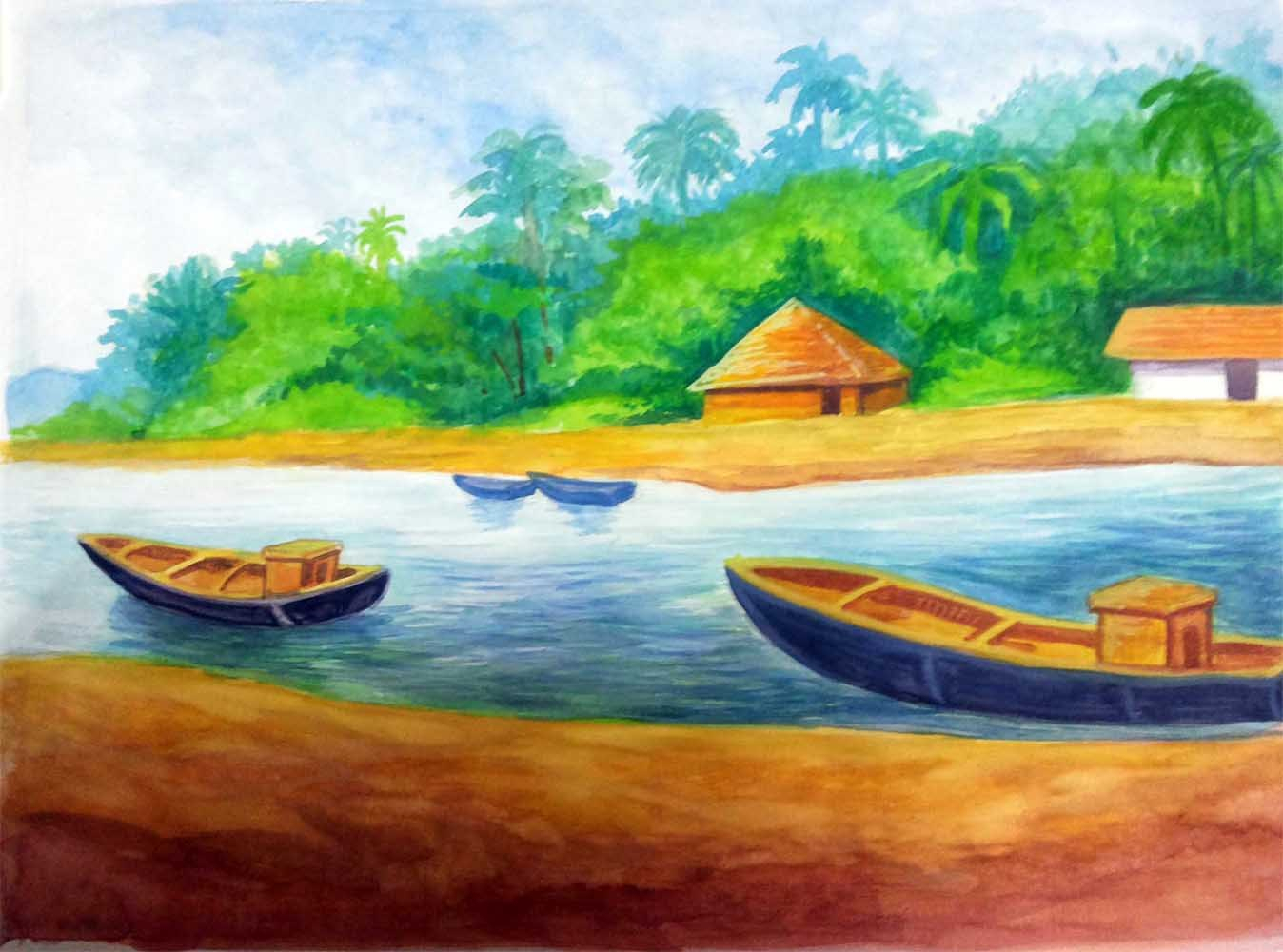 1348x1000 Painting Nature For Kids Nature Paintings For Kids Images - Kids Nature Painting