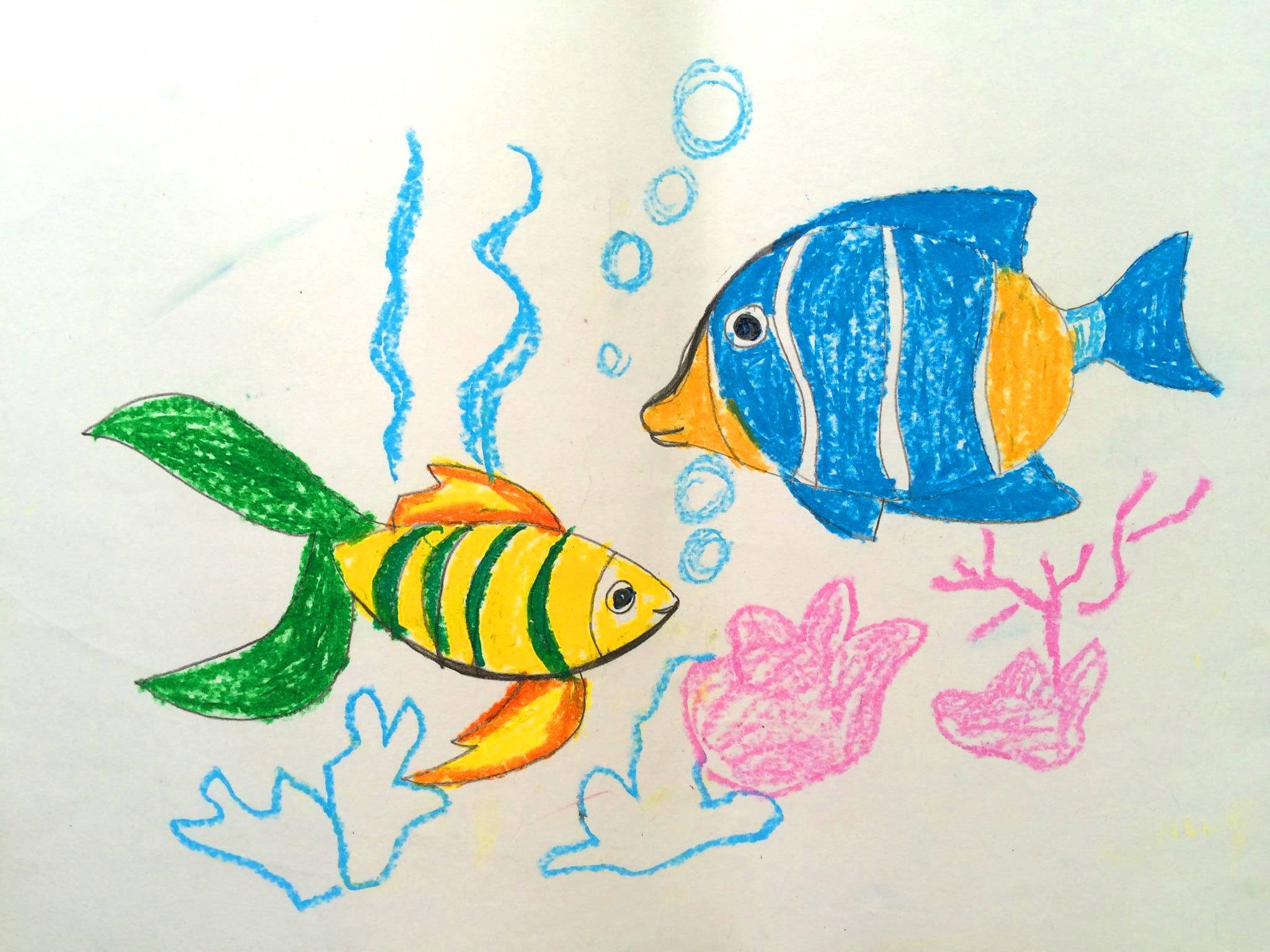 2048x1536 Painting Animals For Kids Painting For Kids How To Draw A Fish - Kids Painting Images
