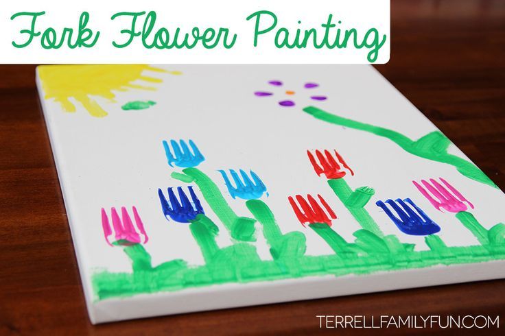 736x490 Fork Tulip Painting Brico Enfants Tulip Painting - Kids Painting Worksheet
