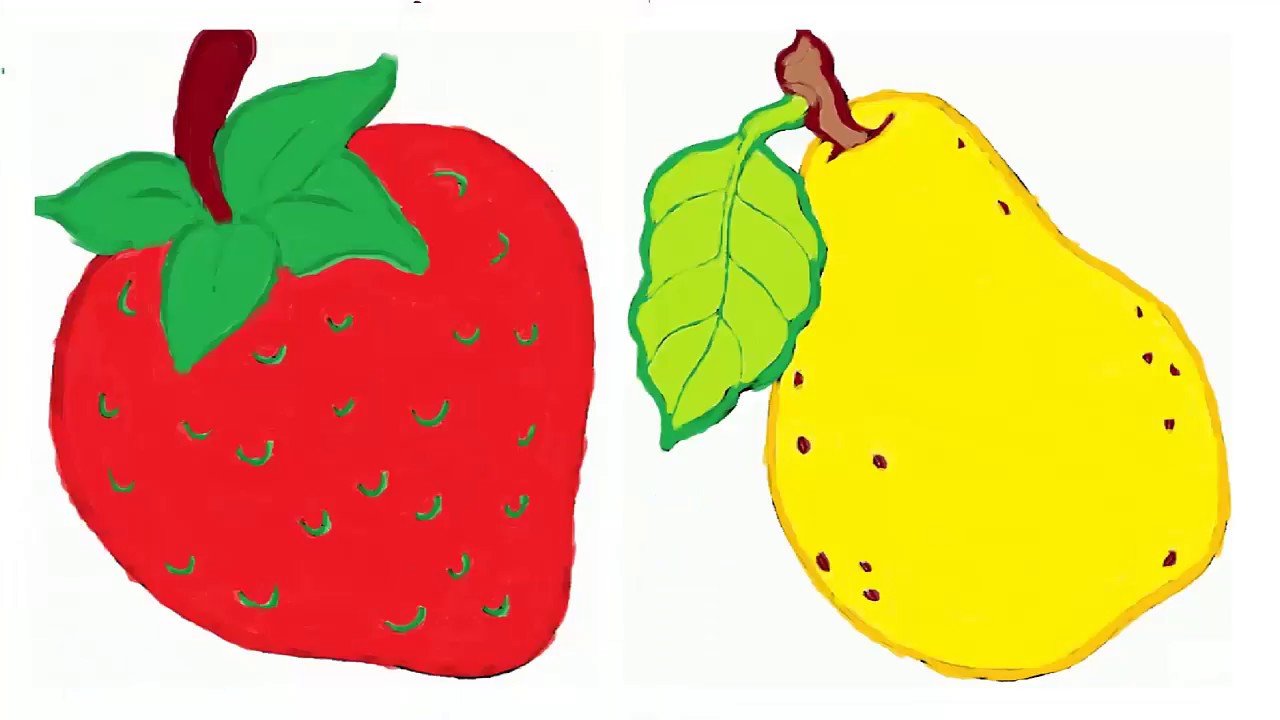 1280x720 Painting Fruits - Kids Painting Worksheet