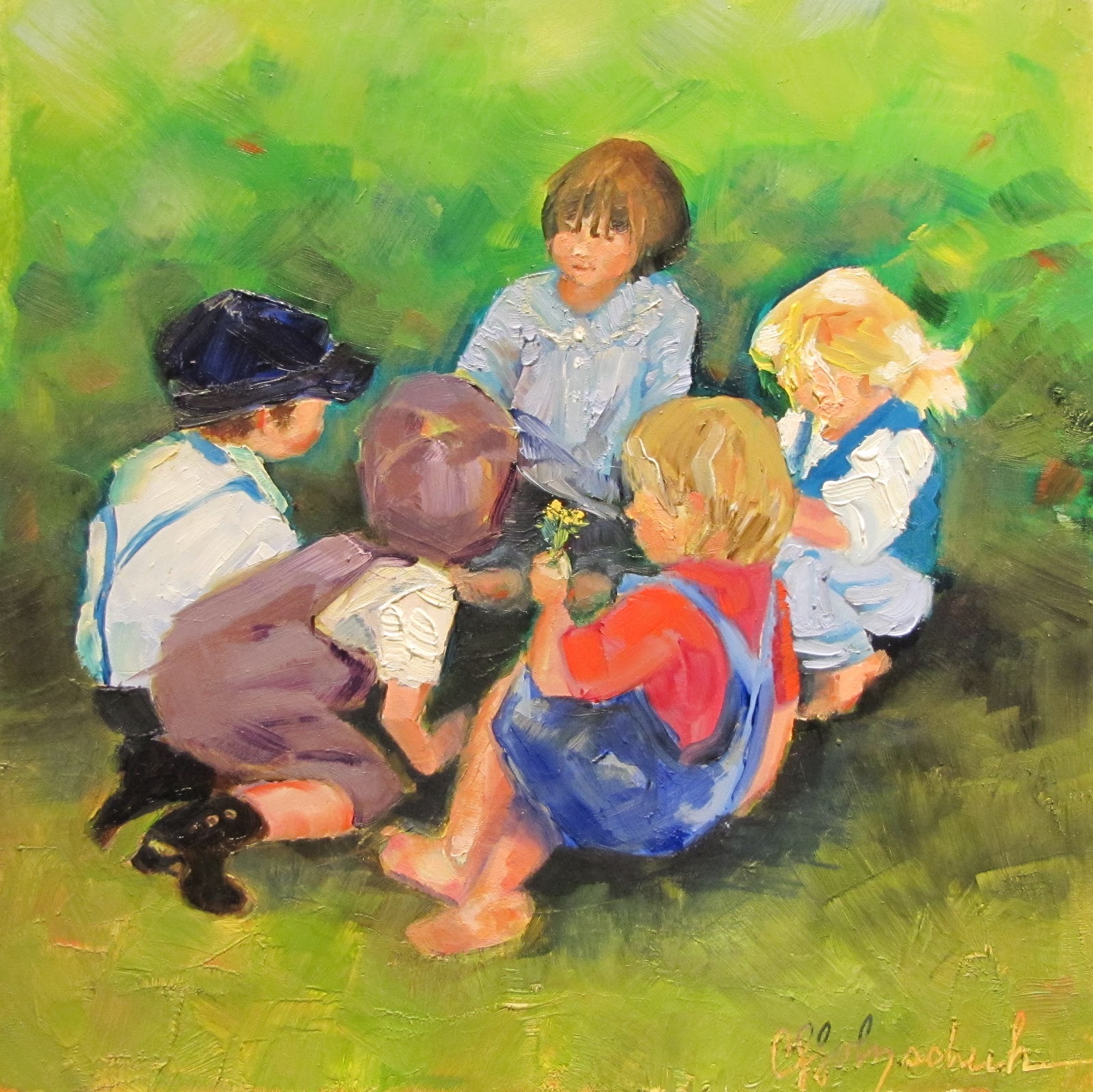 1600x1599 Christine Holzschuh - Kids Playing With Painting
