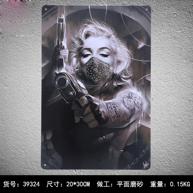 640x640 Marilyn Monroe Killer Vintage Metal Signs Retro Tin Plate Iron - Killer Painting